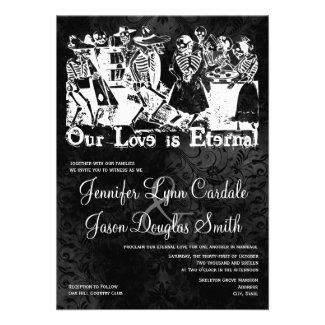 Our Love is Eternal Skeleton Wedding Invitations