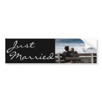 Our Love - Just Married Bumper Sticker bumper stickers by ArtByLindaLou Our Love - Just Married Bumper Sticker bumper stickers