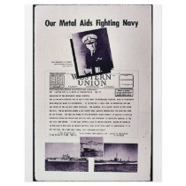 Our Metal Aids Fighting Navy, Western Union Flyer