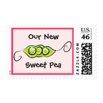 Our New Sweet Pea - Baby Girl postage by traci_designs Our New Sweet Pea - Baby Girl postage