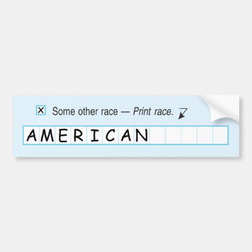 Our Race: American Bumper Sticker