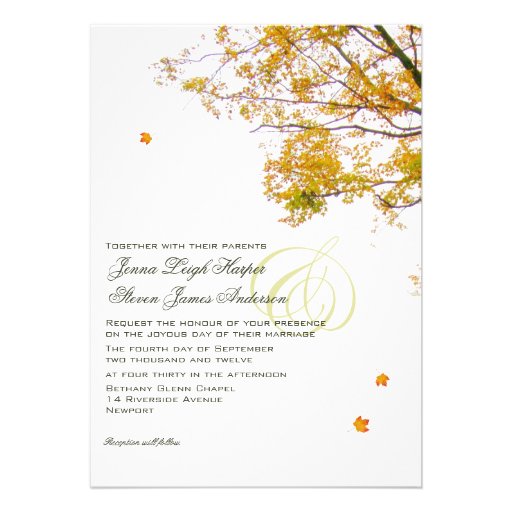 Our Tree in Fall Wedding Invitations