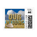 Our Tropical Wedding Postage Stamp stamp