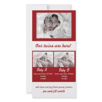 Our Twins are Here! photo cards by brougfa Our Twins are Here! photo cards