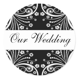 Our wedding Black & White Designer stickers sticker