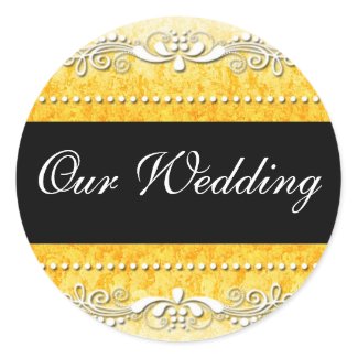 Our wedding Black & Yellow Designer stickers sticker