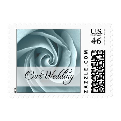 Our Wedding : Blue Rose : Postage Stamp