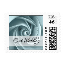 Our Wedding : Blue Rose : Postage Stamp