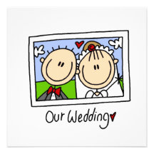 Our Wedding Bride and Groom T-shirts and Gifts Personalized Invites