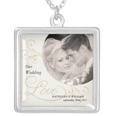 Our Wedding Bride Groom LOVE Photo Pendant by SquirrelHugger