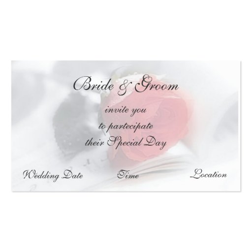 Our Wedding Business Card (back side)