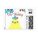"Our Wedding" Cream Floral Cake postage
