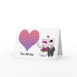 Our wedding day (cartoon rabbits) photo card
