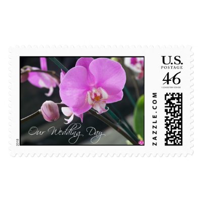 Our Wedding Day Orchid Wedding Stamp