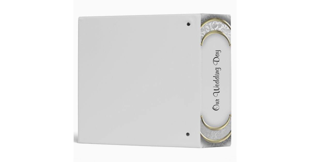 Our Wedding Day (Silver) Vinyl Binders Zazzle