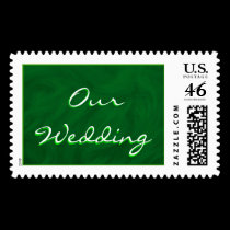 Our Wedding Green Beauty Postage - Customizable stamps