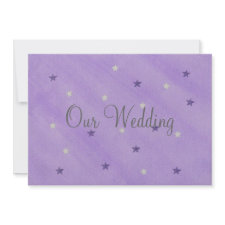 Our Wedding Invitations, Purple and Silver Stars zazzle_invitation