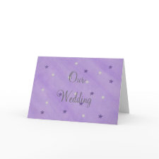 Our Wedding Invitations, Purple and Silver Stars zazzle_card