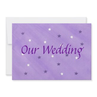 Our Wedding Invitations, Purple and White Stars invitation
