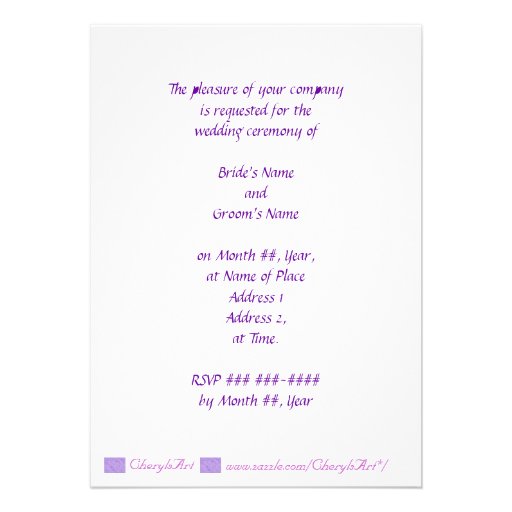 Our Wedding Invitations, Purple and White Stars
