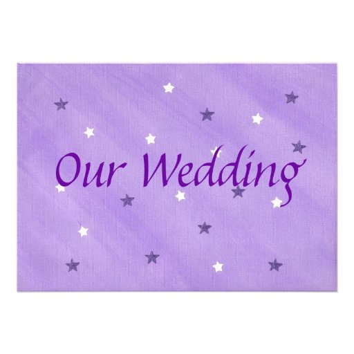 Our Wedding Invitations, Purple and White Stars