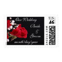 Our Wedding Red Rose postage