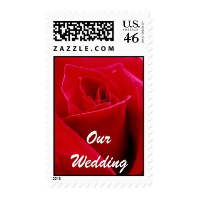 OUR WEDDING ROSE POSTAGE STAMP