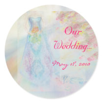 "Our Wedding" Save The Date Elegant Sticker