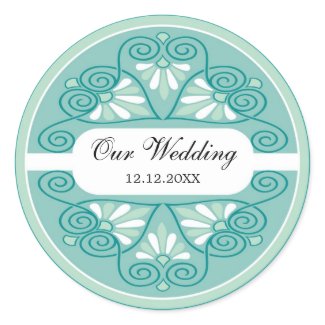Our Wedding Stickers:Teal sticker