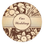 our wedding vintage damask stickers stickers