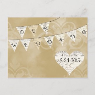OUR WEDDING Vintage French Bunting Save the Date