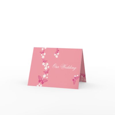 Our Wedding - White flowers and butterflies Greeting Cards by kool27