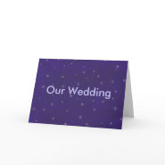 Our Wedding, White garland on blue, wedding cards card