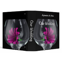 Our Wedding Wine Glass Pink Daisy binders by malibuitalian Our Wedding Wine Glass Pink Daisy binders