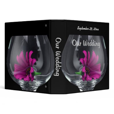 Our Wedding Wine Glass Pink Daisy Binders