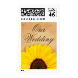 Our wedding yellow sunflower floral postage stamps