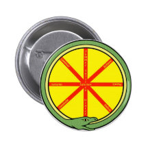 Ouroboros wheel pinback buttons
