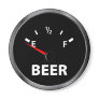 Out of Beer Fuel Gauge Refrigerator Magnets