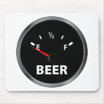 Out of Beer Fuel Gauge Mouse Pads