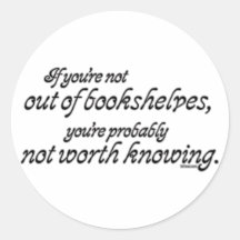 Out of Bookshelves Round Stickers