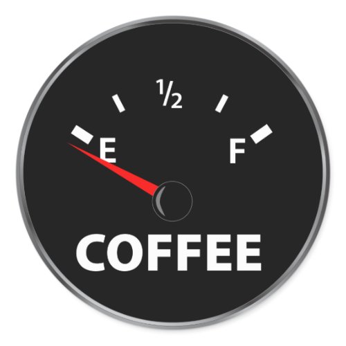 Out of Coffee Fuel Gauge sticker