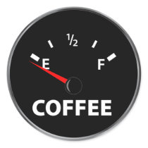 Out of Coffee Fuel Gauge stickers by PunchDrunk Out of Coffee Fuel Gauge stickers