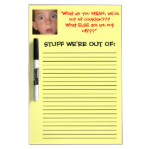 Out of Cookies??? (yellow) dry erase boards