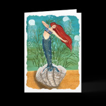 Out Of Her Shell Blank Greeting Card