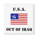 OUT OF IRAQ Square Button magnets