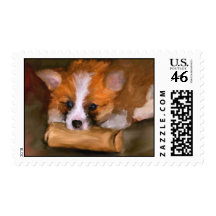 Out of Paper Corgi Dog Art Stamps