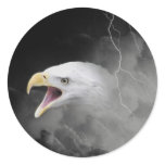 Out of the storm round stickers