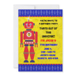 Out of this universe Robot brithday invitation