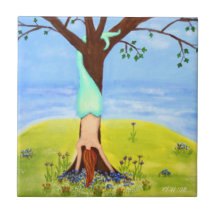 "Out Of Water" Mermaid Art Ceramic Tiles