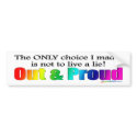 Out & Proud Bumper Sticker bumper stickers